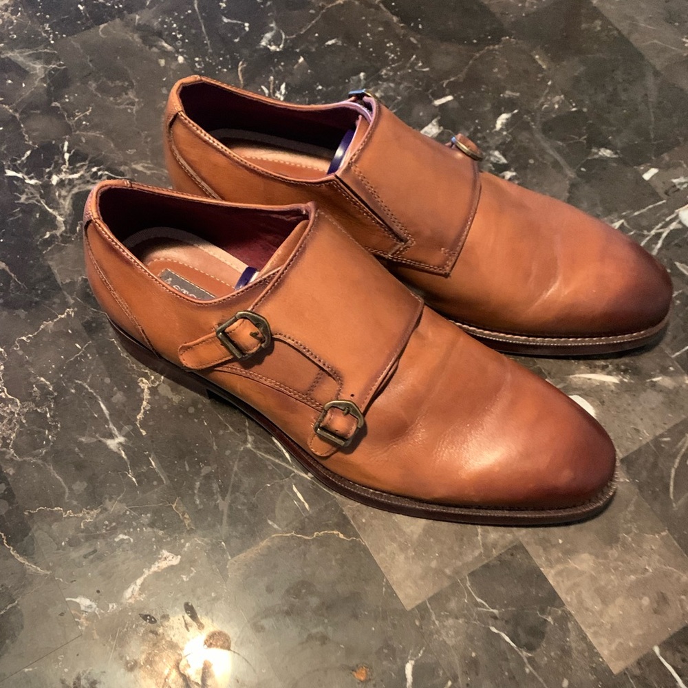 Double Monk Strap Brown Leather Dress Shoes